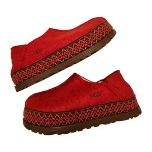 UGG TASMAN Refelt Red Felt Nordic Platform Slippers Slip On Shoes Sz 10 Womens